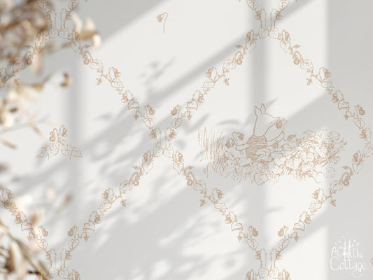 Floral Piglet Wallpaper