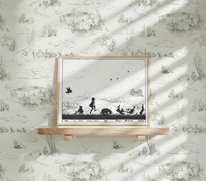 Vintage Winnie-the-Pooh Silhouette Art Print