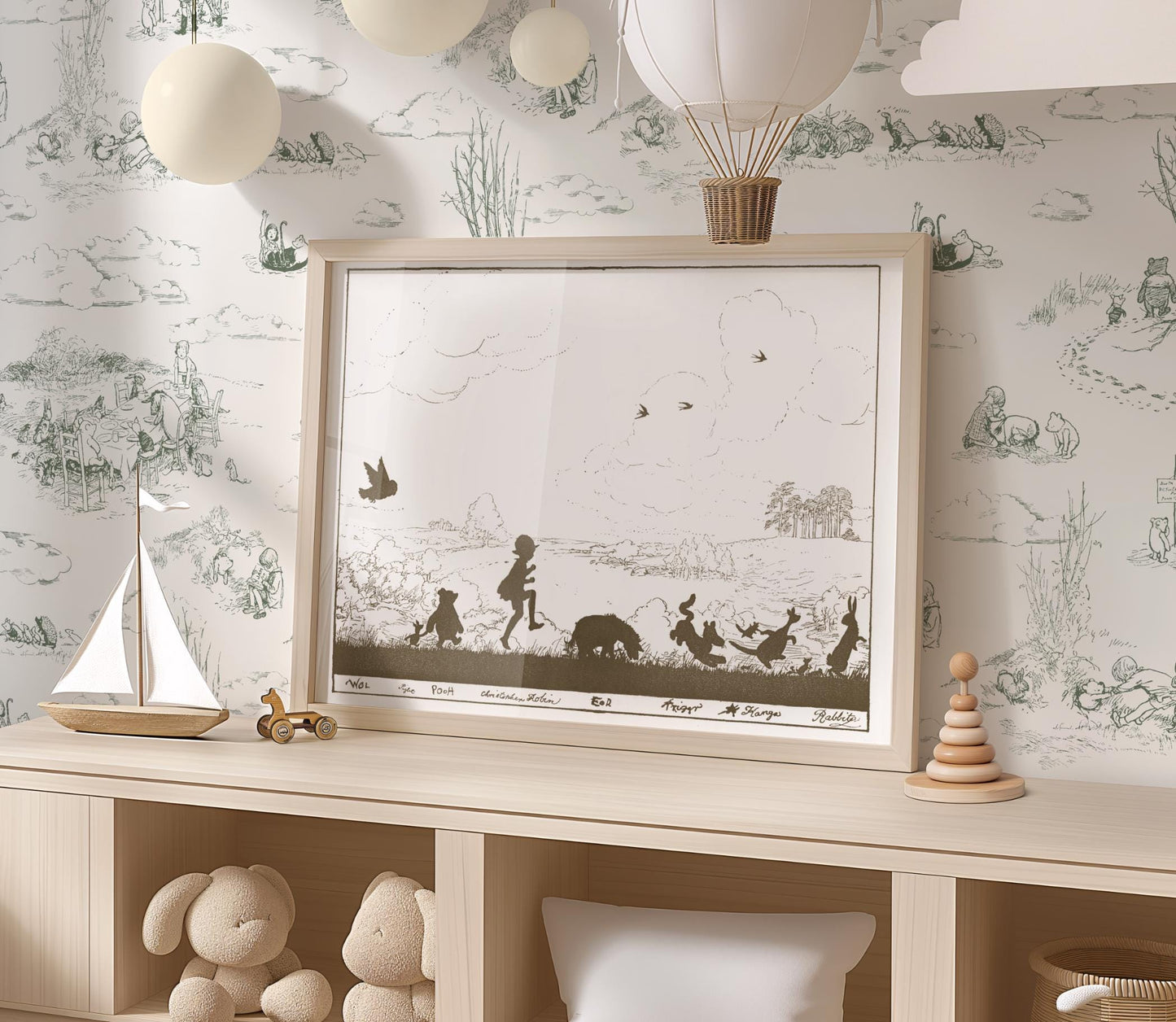 Vintage Winnie-the-Pooh Silhouette Art Print
