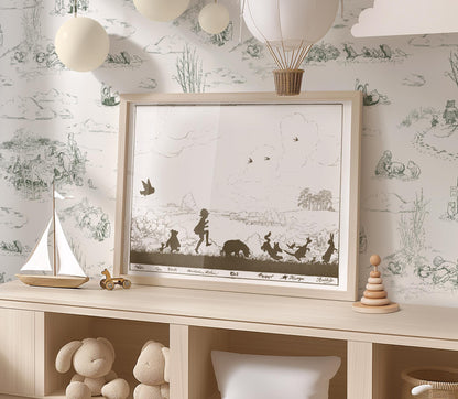 Vintage Winnie-the-Pooh Silhouette Art Print