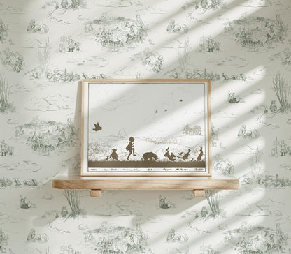 Vintage Winnie-the-Pooh Silhouette Art Print