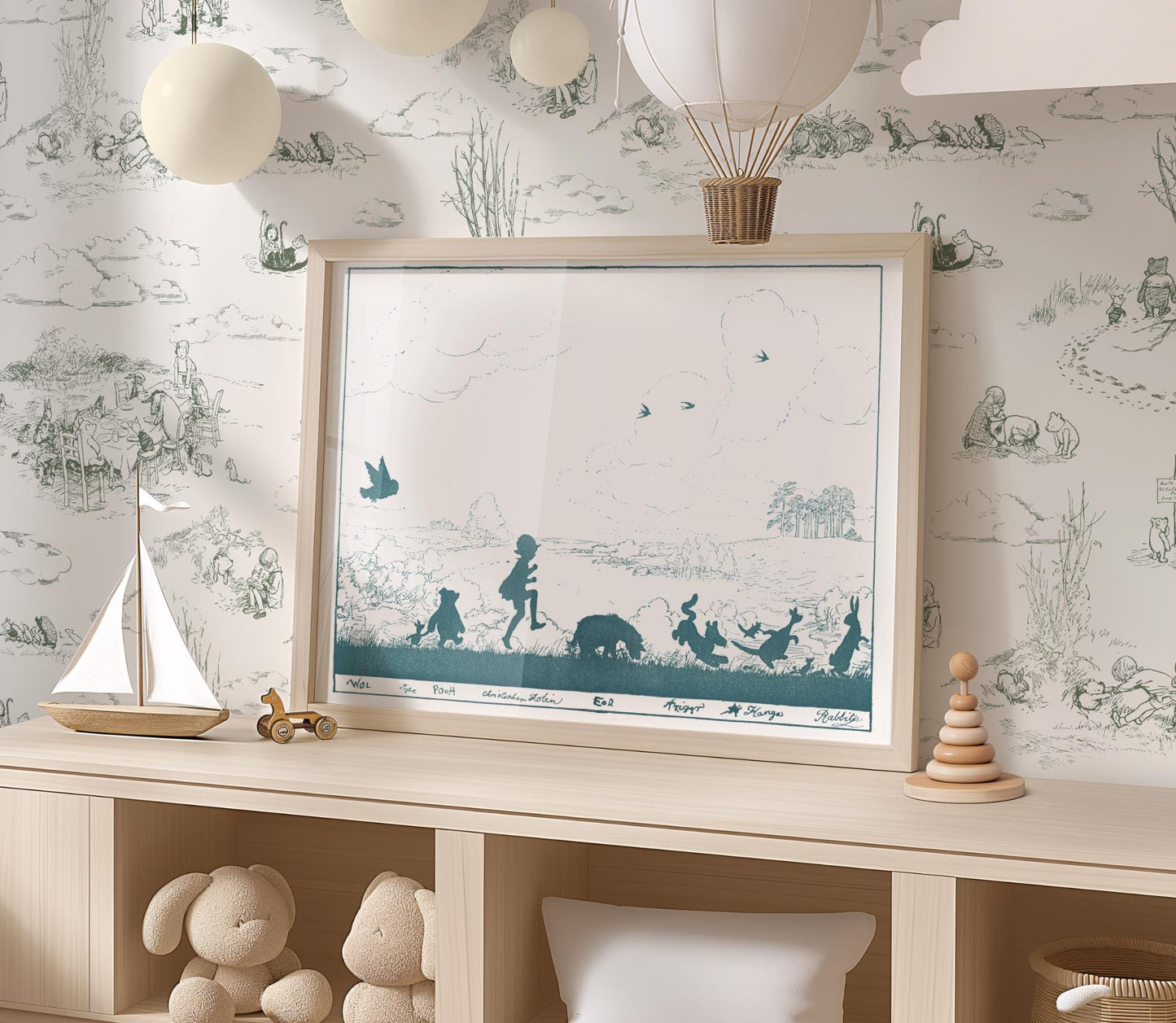 Vintage Winnie-the-Pooh Silhouette Art Print