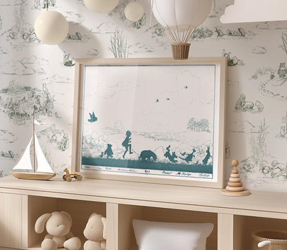 Vintage Winnie-the-Pooh Silhouette Art Print