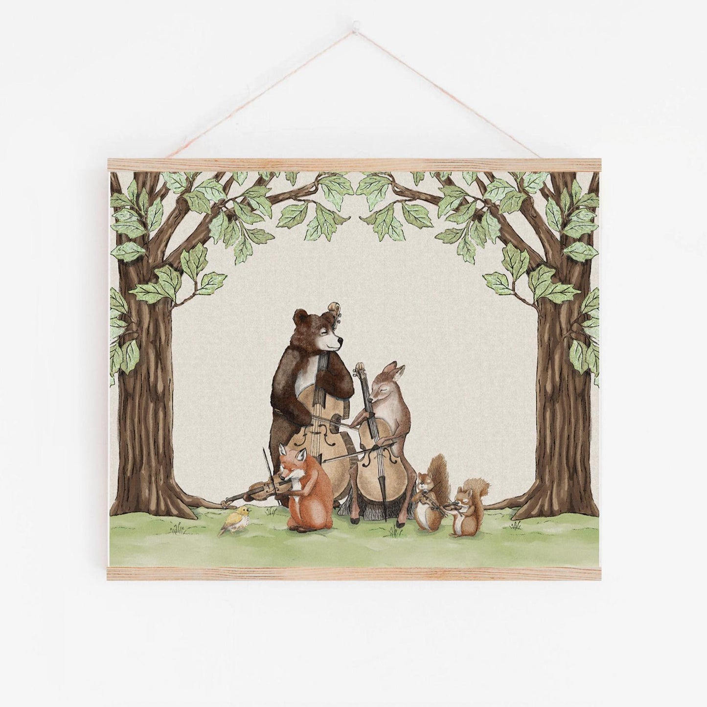 Woodland Animal Orchestra Art Print