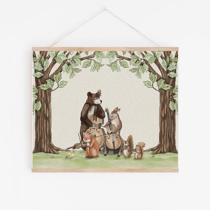 Woodland Animal Orchestra Art Print