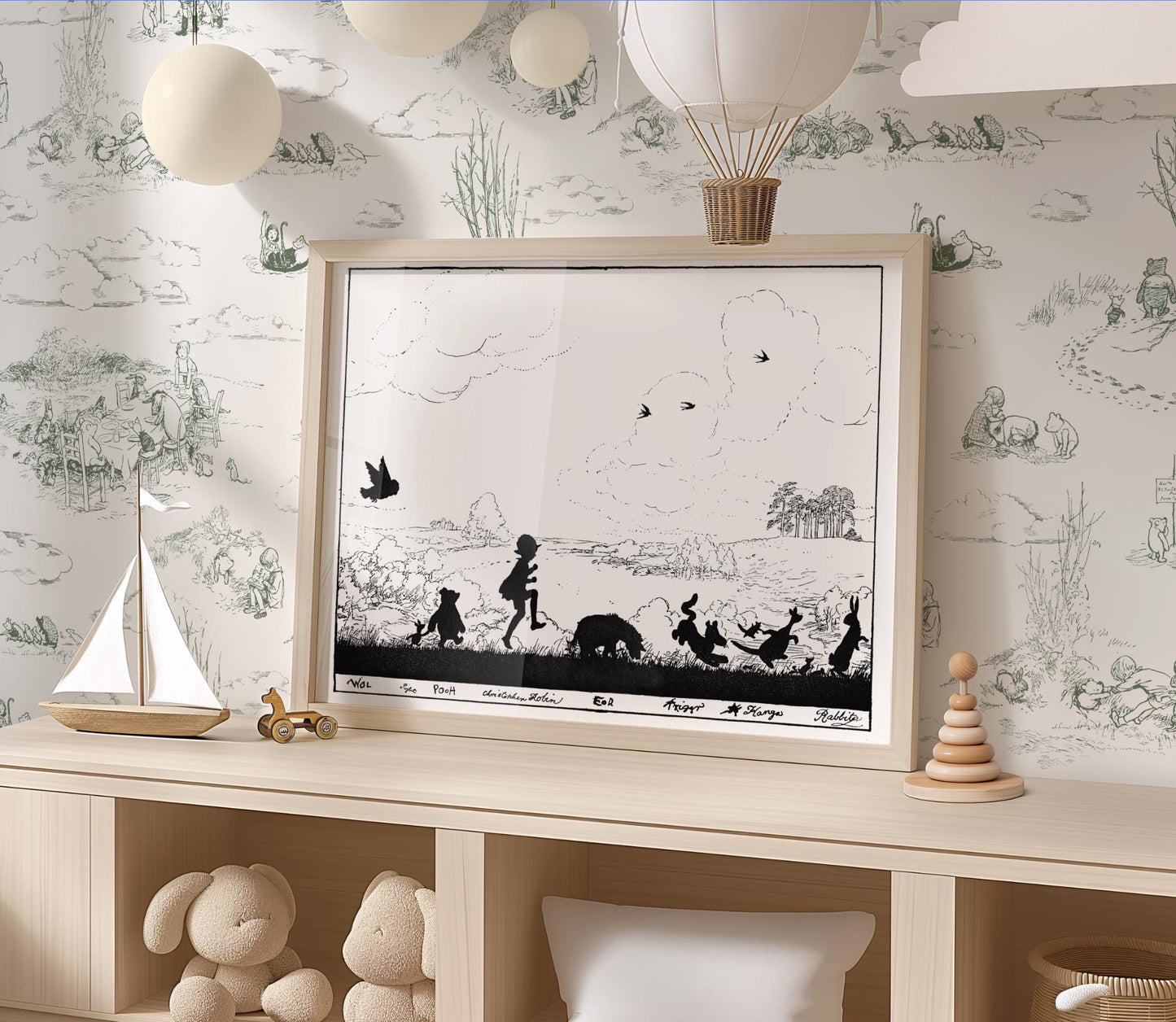 Vintage Winnie-the-Pooh Silhouette Art Print