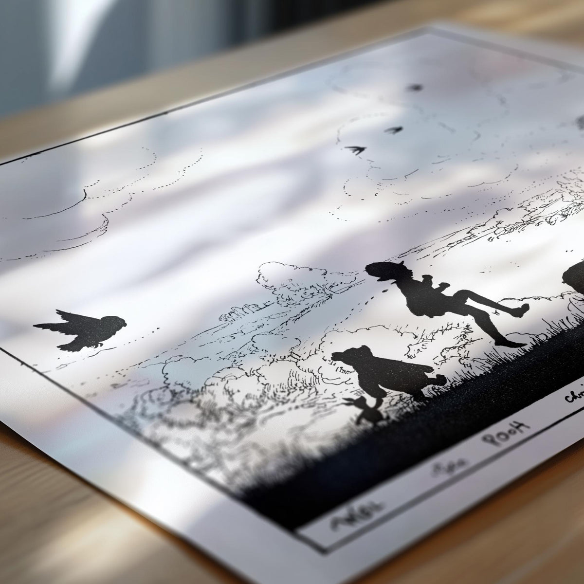 Vintage Winnie-the-Pooh Silhouette Art Print