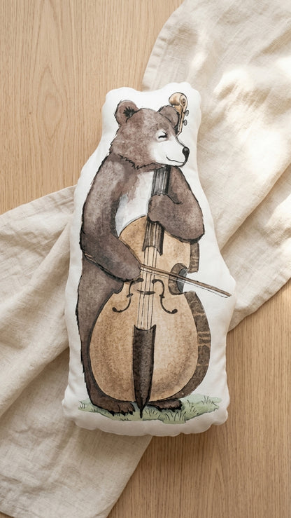 Bear Lullaby Bass Fiddle Pillow