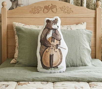 Bear Lullaby Bass Fiddle Pillow