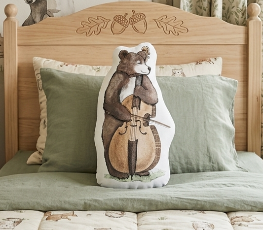 Bear Lullaby Bass Fiddle Pillow