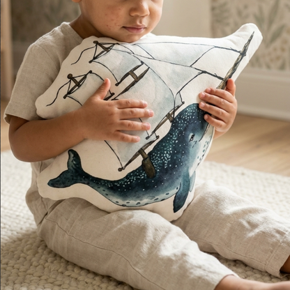 Narwhal Tall ship Shaped Pillow