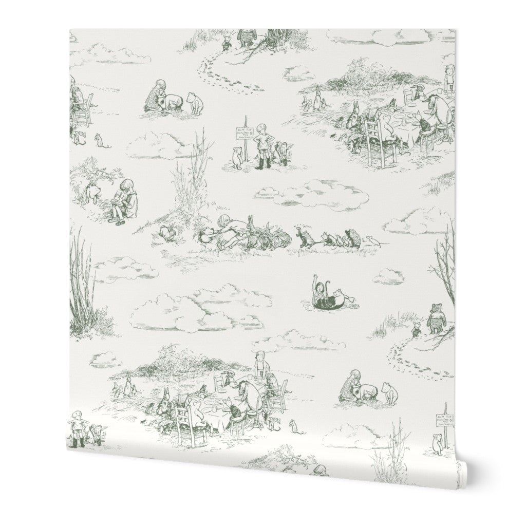 Classic Winnie-the-Pooh Toile Wallpaper