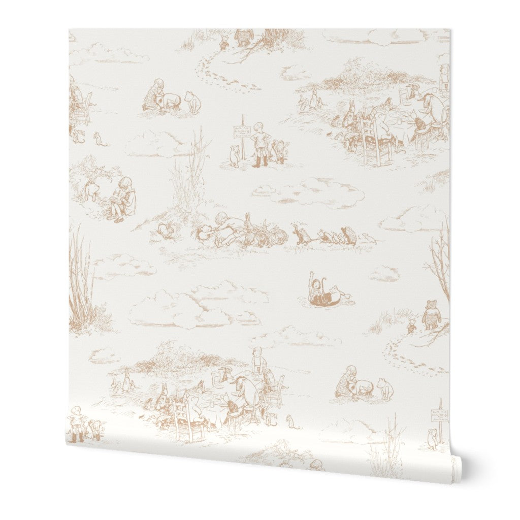 Classic Winnie-the-Pooh Toile Wallpaper