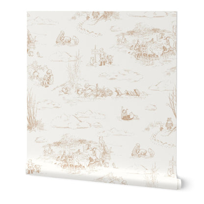Classic Winnie-the-Pooh Toile Wallpaper
