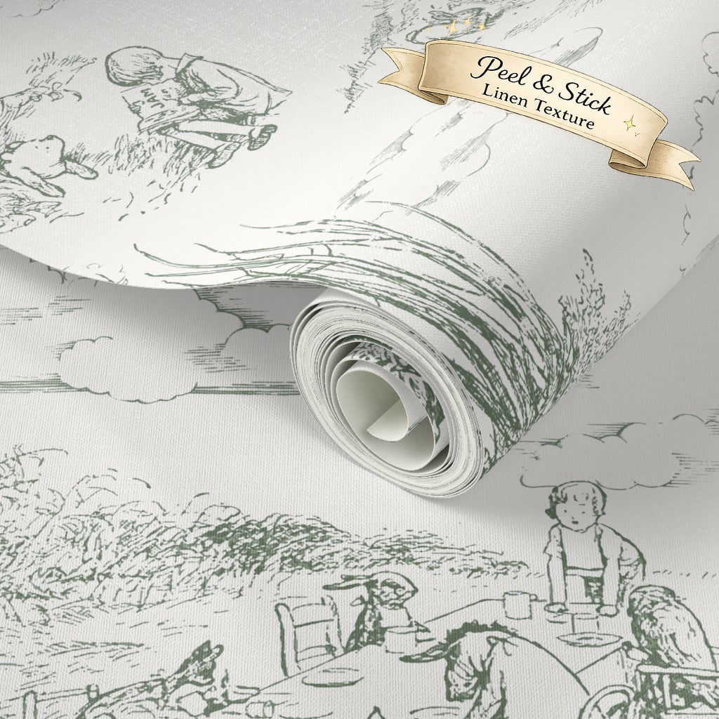 Classic Winnie-the-Pooh Toile Wallpaper
