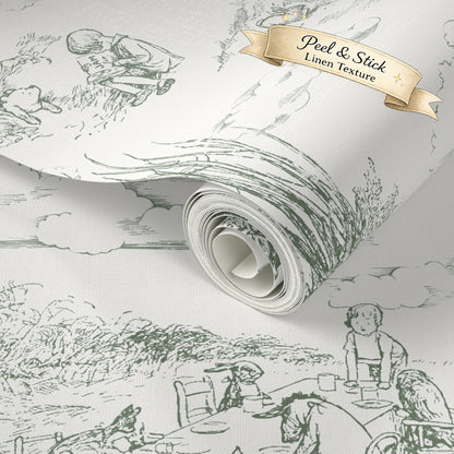 Classic Winnie-the-Pooh Toile Wallpaper