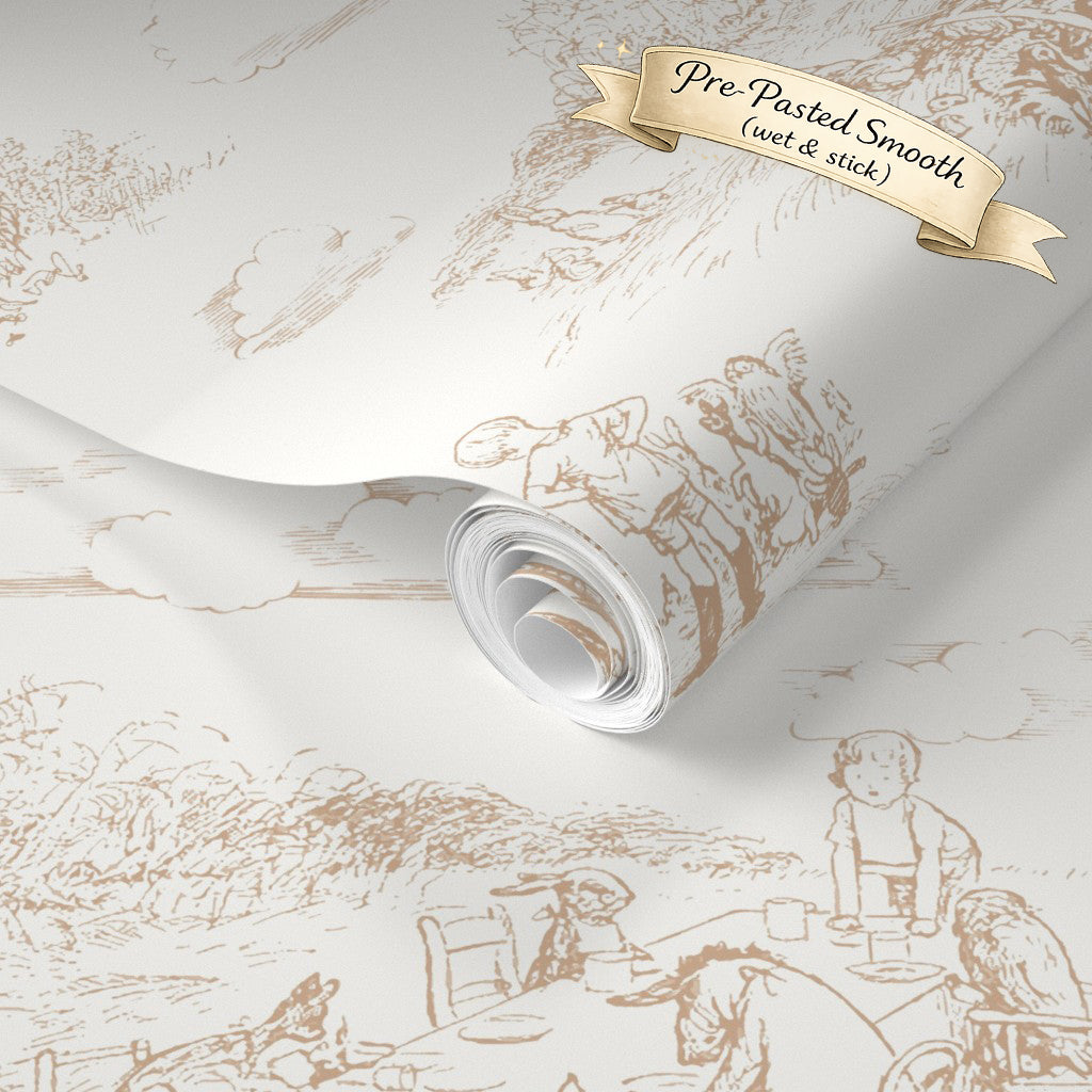 Classic Winnie-the-Pooh Toile Wallpaper