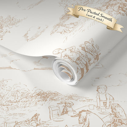 Classic Winnie-the-Pooh Toile Wallpaper