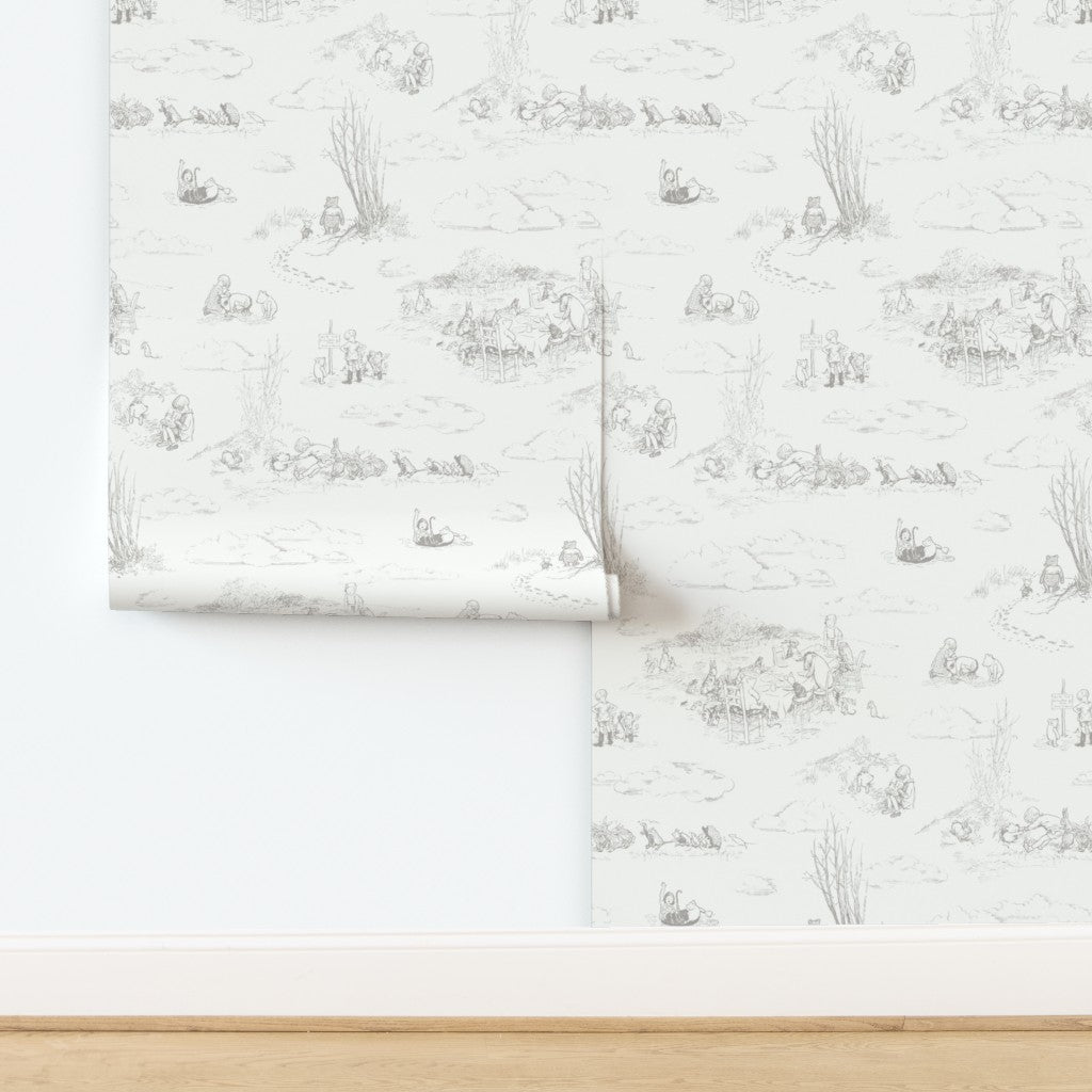Classic Winnie-the-Pooh Toile Wallpaper
