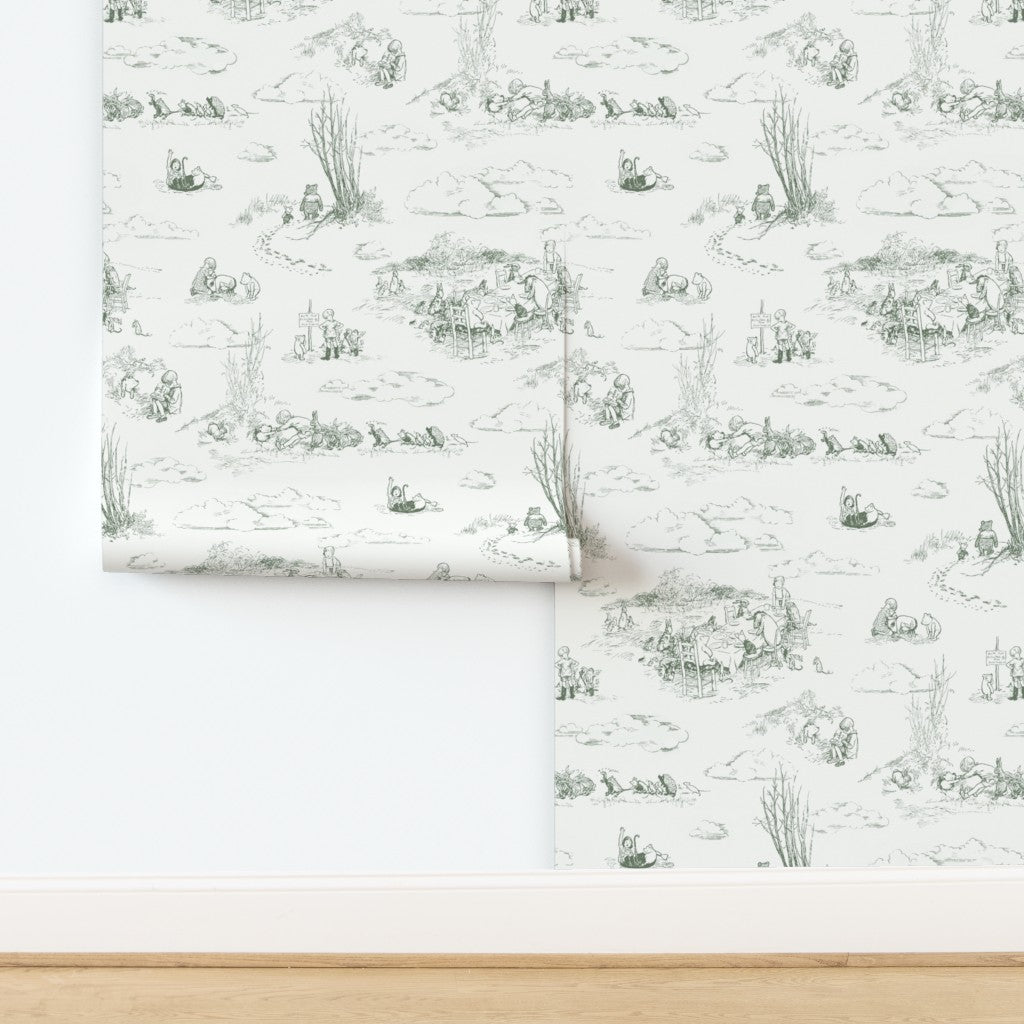 Classic Winnie-the-Pooh Toile Wallpaper