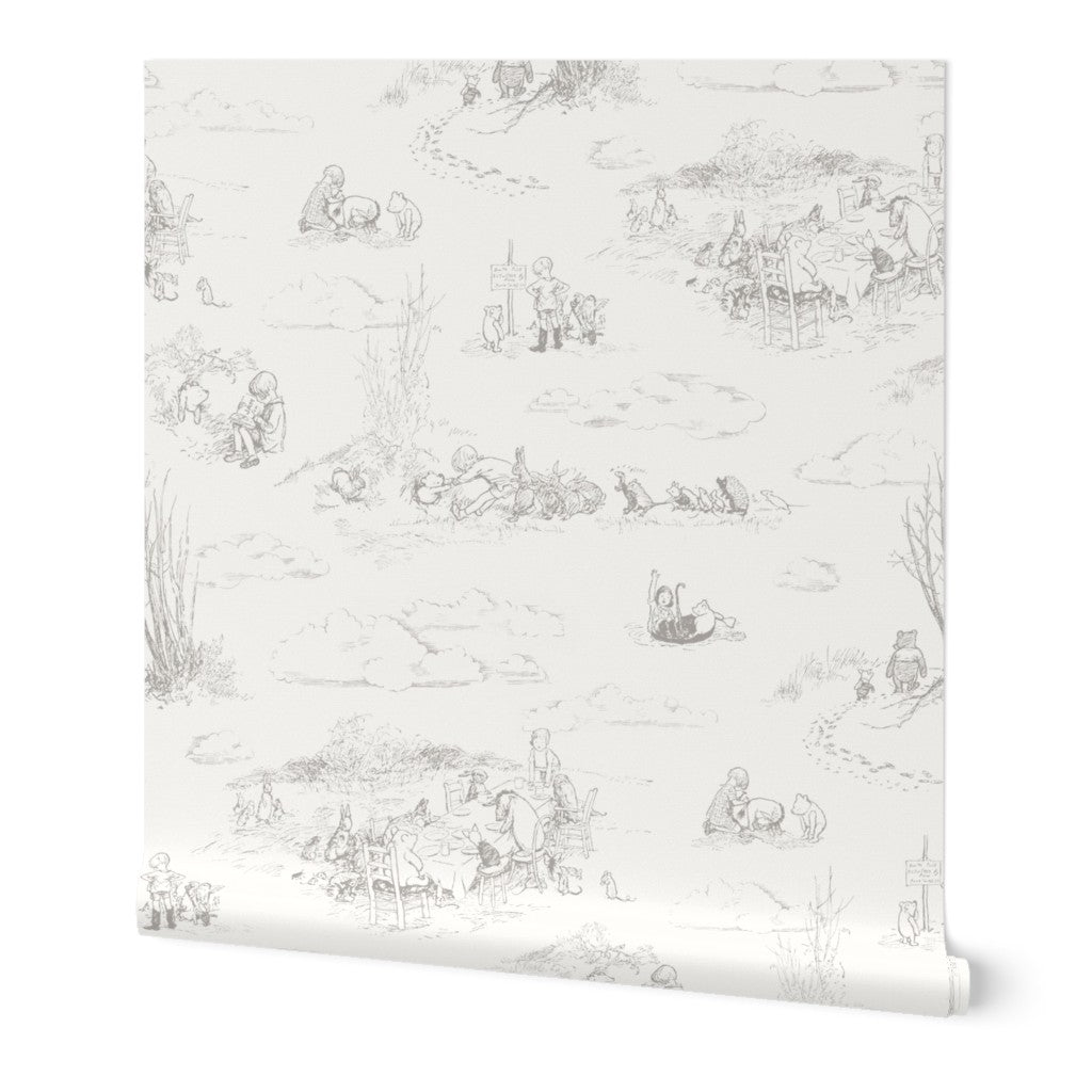 Classic Winnie-the-Pooh Toile Wallpaper