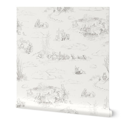 Classic Winnie-the-Pooh Toile Wallpaper