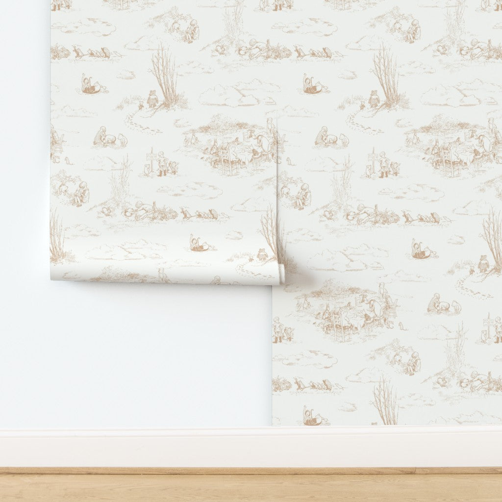 Classic Winnie-the-Pooh Toile Wallpaper
