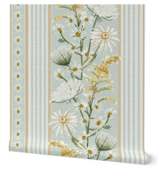 Wildflower Stripe Wallpaper