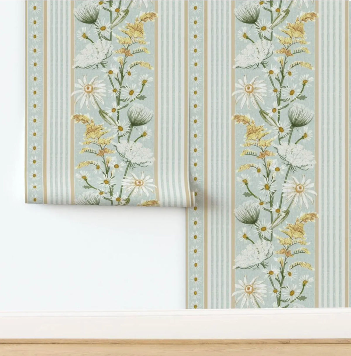 Wildflower Stripe Wallpaper