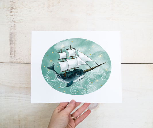 Fantasy Narwhal Art Print
