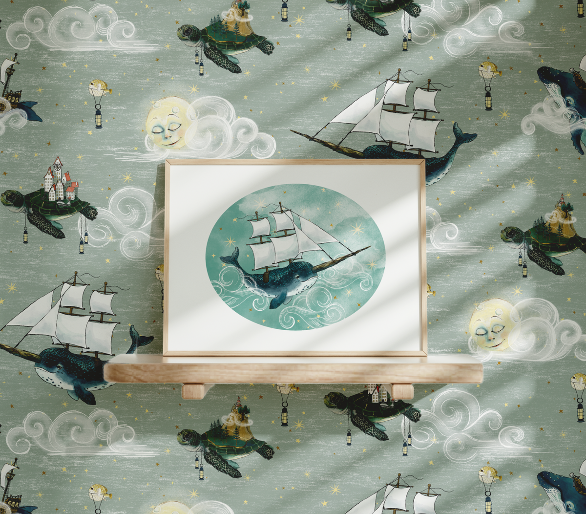 Fantasy Narwhal Art Print