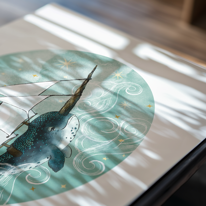 Fantasy Narwhal Art Print
