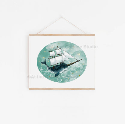 Fantasy Narwhal Art Print