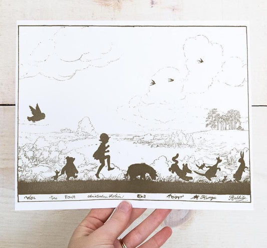 Vintage Winnie-the-Pooh Silhouette Art Print
