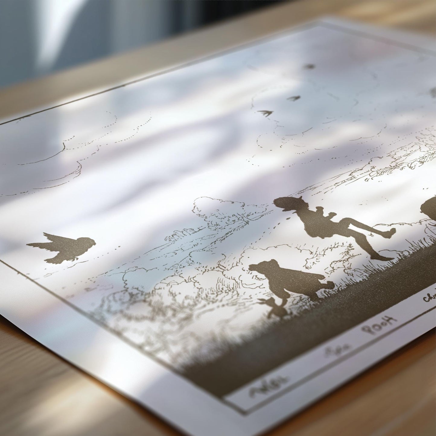 Vintage Winnie-the-Pooh Silhouette Art Print