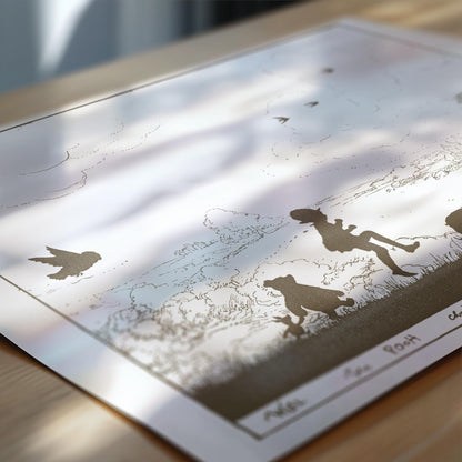 Vintage Winnie-the-Pooh Silhouette Art Print