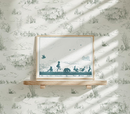 Vintage Winnie-the-Pooh Silhouette Art Print