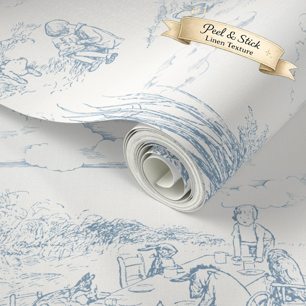 Classic Winnie-the-Pooh Toile Wallpaper
