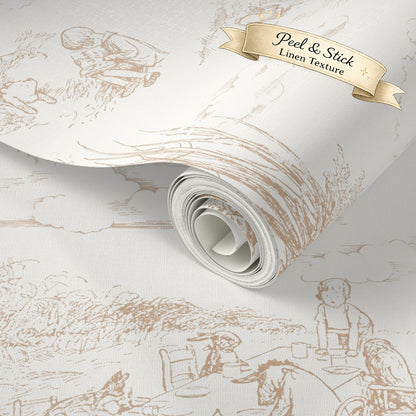 Classic Winnie-the-Pooh Toile Wallpaper